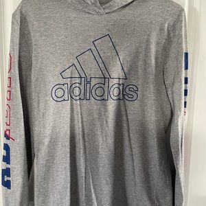Adidas, Hooded Long Sleeve Shirt, 14/16
